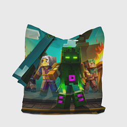 Сумка-шопер Майнкрафт - исследование территории, цвет: 3D-принт