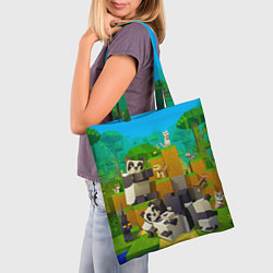 Сумка-шопер Майнкрафт - панды, цвет: 3D-принт — фото 2