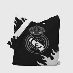 Сумка-шопер Real Madrid белый огонь текстура, цвет: 3D-принт