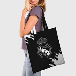 Сумка-шопер Real Madrid белый огонь текстура, цвет: 3D-принт — фото 2