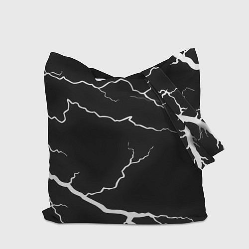 Сумка-шоппер Barcelona черно белые молнии / 3D-принт – фото 2