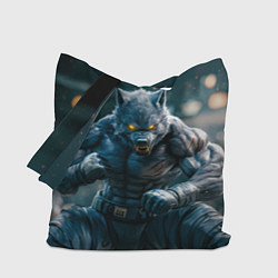 Сумка-шопер Волк боец, цвет: 3D-принт