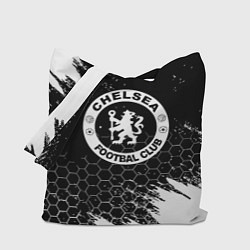 Сумка-шопер Челси соты черно белые краски, цвет: 3D-принт