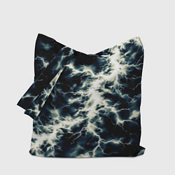 Сумка-шопер Чёрно-синий разряд абстракция, цвет: 3D-принт