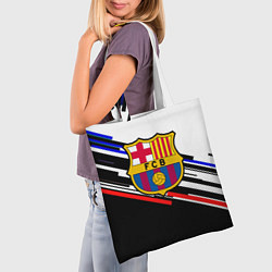 Сумка-шопер Barcelona полосы текстура спорт, цвет: 3D-принт — фото 2