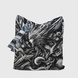 Сумка-шопер Abstraction cyber pattern - ai art fantasy, цвет: 3D-принт