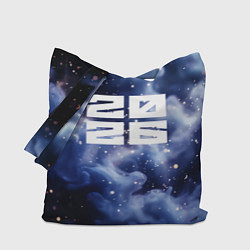Сумка-шопер 2026 синяя дымка с искрами, цвет: 3D-принт