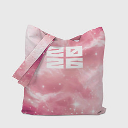 Сумка-шопер 2026 розовая дымка, цвет: 3D-принт