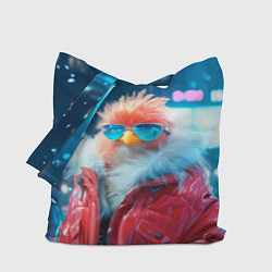 Сумка-шопер Розовая птичка в куртке, цвет: 3D-принт