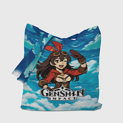 Сумка-шопер Эмбер из Genshin Impact в облаках, цвет: 3D-принт