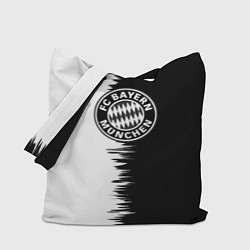 Сумка-шопер Бавария Мюнхен черно белые штрихи, цвет: 3D-принт