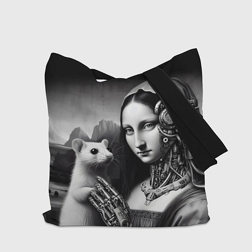 Сумка-шоппер Cecilia Gallerani - the lady with the ermine cyber / 3D-принт – фото 2