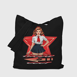 Сумка-шопер Назад в СССР пионеры, цвет: 3D-принт