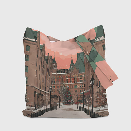 Сумка-шоппер Новогодний Московский двор / 3D-принт – фото 2