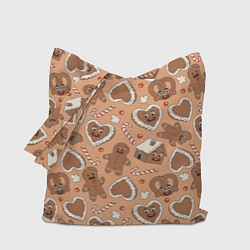 Сумка-шоппер Паттерн с новогодним печеньем