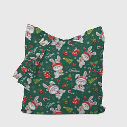 Сумка-шоппер Новогодние зайчики