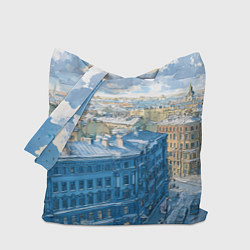 Сумка-шопер Зимний утренний Питер, цвет: 3D-принт