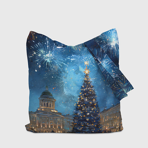 Сумка-шоппер Новый год Санкт-Петербург / 3D-принт – фото 2