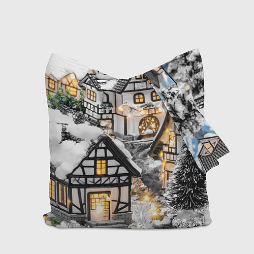 Сумка-шоппер Объемные новогодние дома / 3D-принт – фото 2