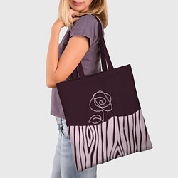 Сумка-шопер Роза на текстуре дерева, цвет: 3D-принт — фото 2
