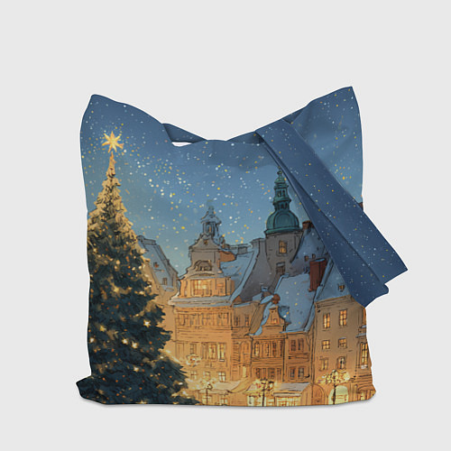 Сумка-шоппер Новый год в старом городе / 3D-принт – фото 2