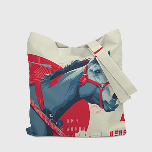 Сумка-шоппер Лошадь в абстрактном стиле / 3D-принт – фото 2