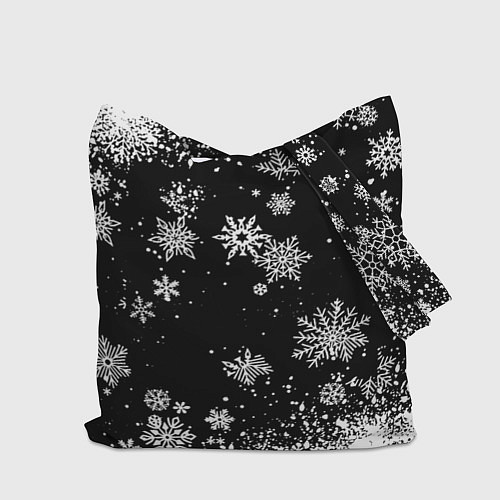 Сумка-шоппер Манчестер сити снежинки новый год / 3D-принт – фото 2