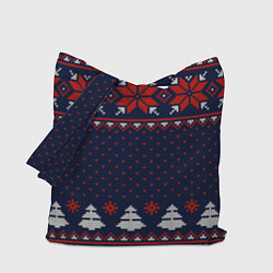 Сумка-шоппер Новогодний вязаный узор