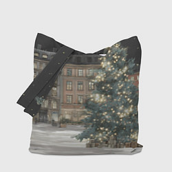 Сумка-шопер Елка во дворе, цвет: 3D-принт