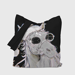 Сумка-шоппер Новогодняя лошадь в круглых очках