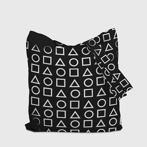 Сумка-шоппер Borussia геометрия черно белая / 3D-принт – фото 2