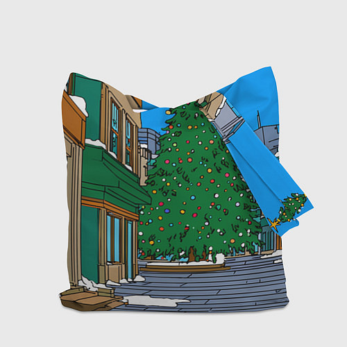 Сумка-шоппер Новогодняя лошадка и елка / 3D-принт – фото 2