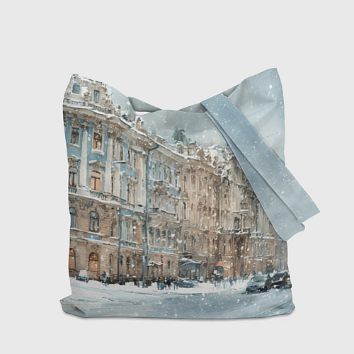 Сумка-шоппер Снежный день в Санкт-Петербурге / 3D-принт – фото 2