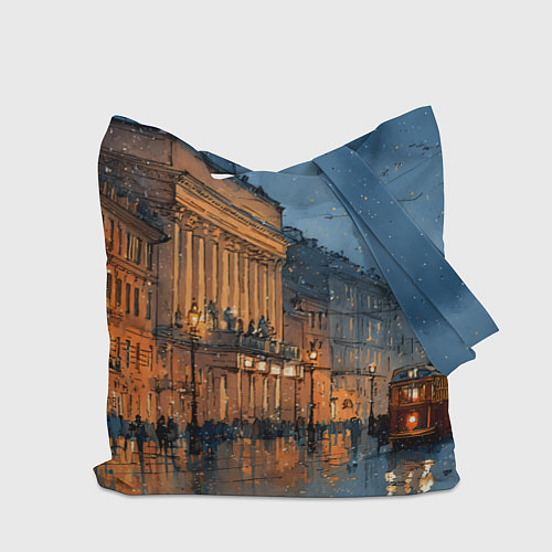 Сумка-шоппер Вечер зимнего Питера / 3D-принт – фото 2