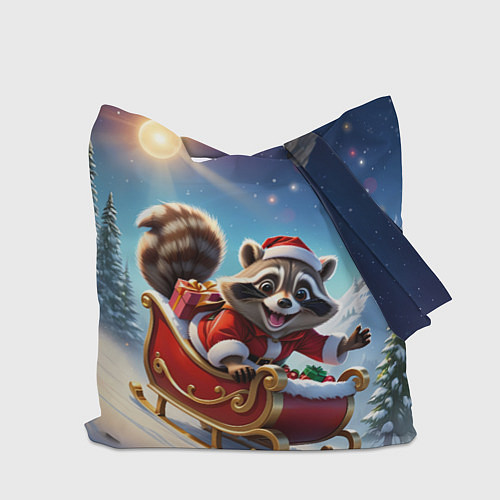 Сумка-шоппер Енот в санях / 3D-принт – фото 2