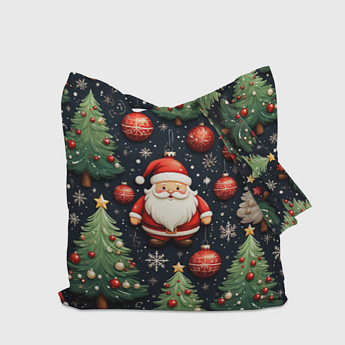 Сумка-шоппер Новый год паттерн Дед мороз / 3D-принт – фото 2