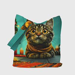 Сумка-шоппер Котик под елкой