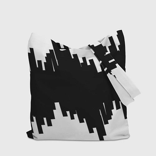 Сумка-шоппер Реал Мадрид белая геометрия / 3D-принт – фото 2