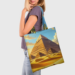Сумка-шопер Величие пирамид на закате, цвет: 3D-принт — фото 2