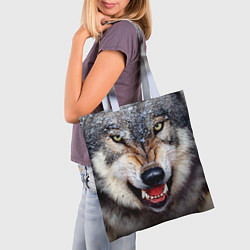 Сумка-шопер Взгляд волка, цвет: 3D-принт — фото 2
