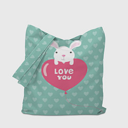 Сумка-шопер Rabbit: Love you, цвет: 3D-принт
