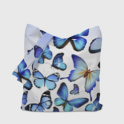 Сумка-шопер Голубые бабочки, цвет: 3D-принт