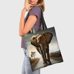 Сумка-шопер Дикий слон, цвет: 3D-принт — фото 2