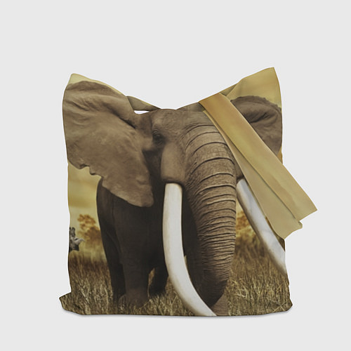 Сумка-шоппер Могучий слон / 3D-принт – фото 2