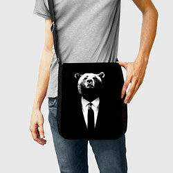 Сумка на плечо Медведь бизнесмен, цвет: 3D-принт — фото 2