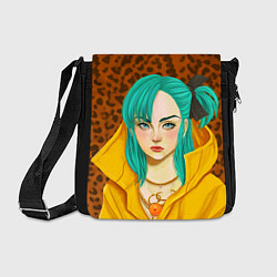 Сумка на плечо Billie Eilish: Turquoise Hair, цвет: 3D-принт