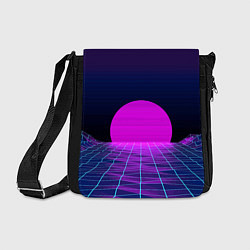 Сумка на плечо Закат розового солнца Vaporwave Психоделика, цвет: 3D-принт