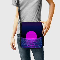 Сумка на плечо Закат розового солнца Vaporwave Психоделика, цвет: 3D-принт — фото 2