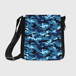 Сумка на плечо Камуфляж Тёмно-Синий Camouflage Dark-Blue, цвет: 3D-принт