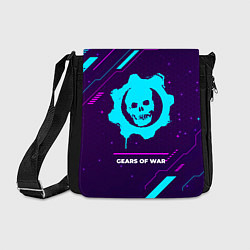Сумка на плечо Символ Gears of War в неоновых цветах на темном фо, цвет: 3D-принт